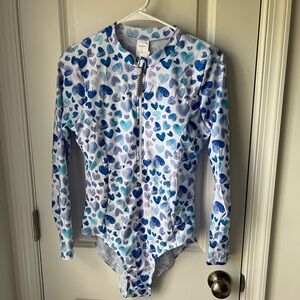 Blue Heart Patterned Fabric with UV Protection by BonVerano